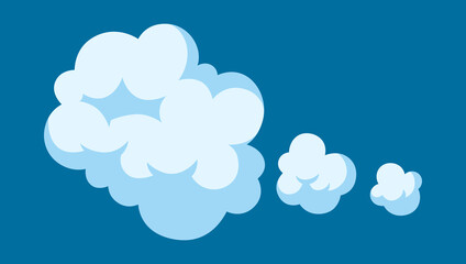 Fototapeta premium Cartoon illustration of smoke. Comic image of steam, cloud or fog.