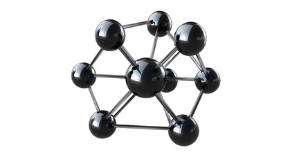 Obraz premium white black atom 3d render icon isolated on transparent background on transparent background png