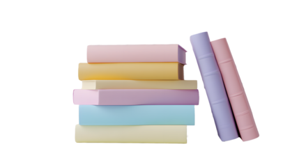 
stack of pastel colorful books