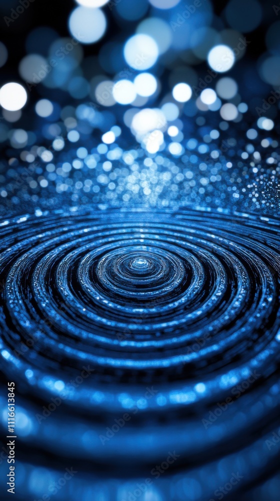 Aufkleber ripples in a shimmering blue surface create a mesmerizing abstract pattern, ai