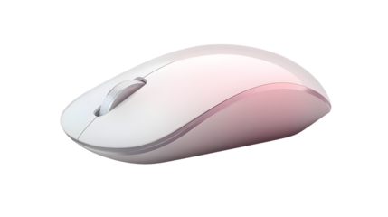 Wireless mouse with a sleek ergonomic design on transparent background png 