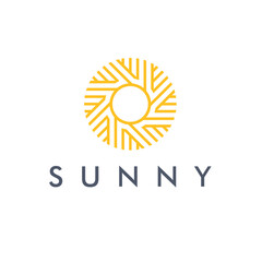 Vector logo design template. Abstract sun sign.