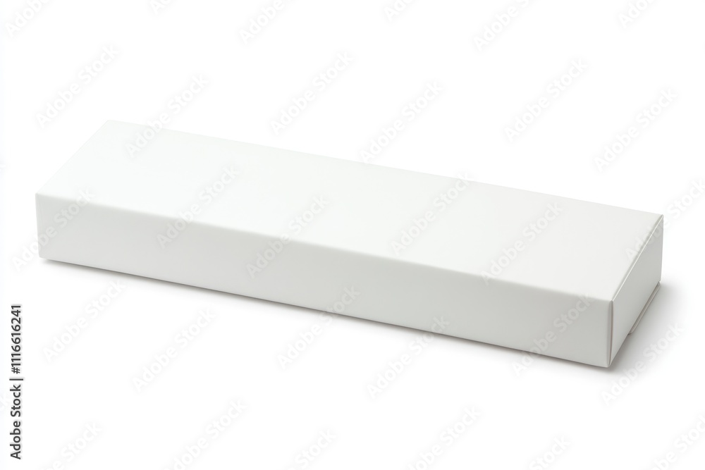 Poster three-dimensional white rectangular box viewed from an elevated angle, perfect for customization