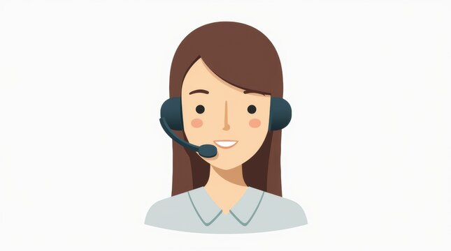 Call center operator with headset web icon design. Call center avatar set. Client services and communication, customer support, phone assistance, information, solutions.