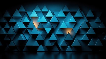 Abstract blue triangle pattern with glowing accents.
