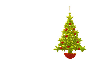 Christmas tree with red balls isolated png transparent