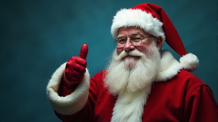 Joyful Santa Claus spreading holiday cheer in a winter wonderland