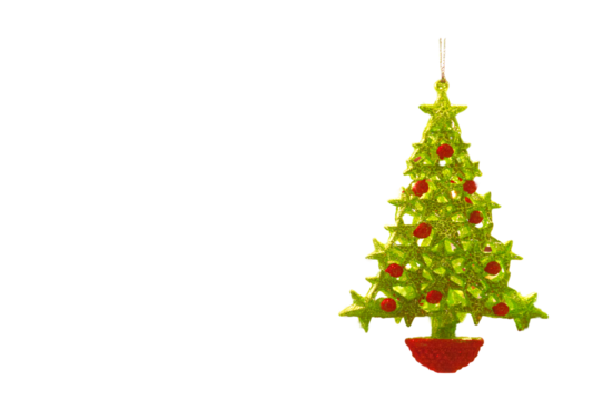 Christmas tree with red balls isolated png transparent