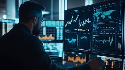 Complex data visualization using interactive graphs on digital screens image