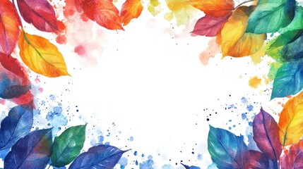 Colorful Fall foliage background. Seasonal theme for greeting card background.