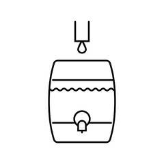 rain barrel water saving line icon vector. rain barrel water saving sign. isolated contour symbol black illustration