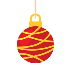 Red and gold striped Christmas ornament Vector