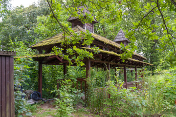 Spreepark East Berlin Germany, Overgrown and abandoned horse ride attraction theme park Berlin