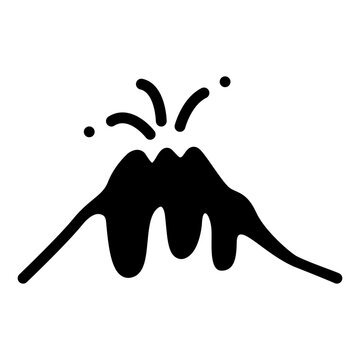 recommend clip art: An erupting mountain icon in glyph style. Mountain icon in glyph style. Disaster icon