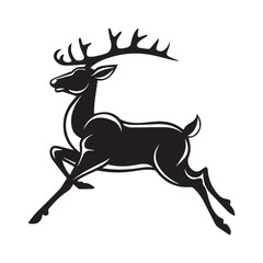 Obraz premium Reindeer Running Silhouette vector