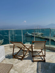 Obraz premium table and chairs on the terrace