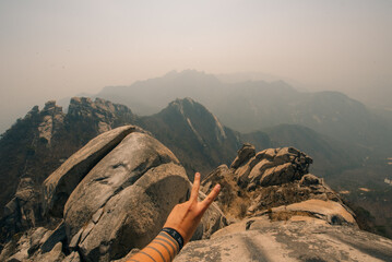 peak of stone in Bukhansan national park, Seoul - sep, 2 2024