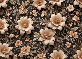 Fototapeta premium Elegant floral pattern with intricate details, abstract, colorful