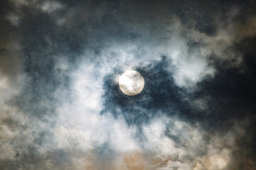 Sky Illuminated by the Sun Breaking Through the Clouds at Midday