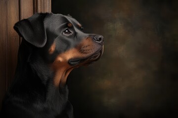 Rottweiler on Guard: A Rottweiler with a confident stance