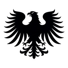 Fototapeta premium a vector image of a black eagle silhouette against