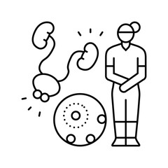 pelvic floor disorders woman disease line icon vector. pelvic floor disorders woman disease sign. isolated contour symbol black illustration