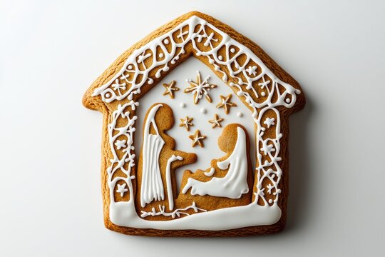 This Gingerbread Nativity Scene with beautiful icing decoration is truly special and festive