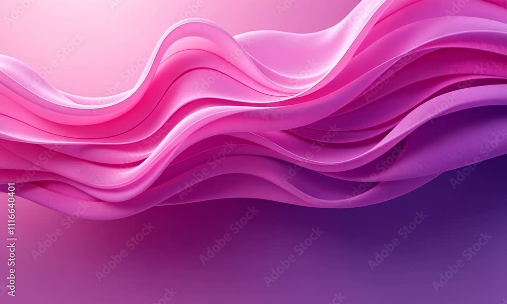 Poster flowing pink wave motion creating elegant abstract pattern