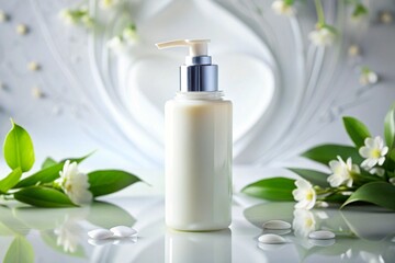 Lotion skincare cream texture cosmetic display, Isolated Background.