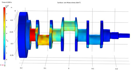 Computer technic 3d modeling of crankshaft of   reciprocating piston engine using computer aided design system. Motor model. Rotor analysis.  Drawing of steel mechanical part. Technology diagram. © TKalinovskaya