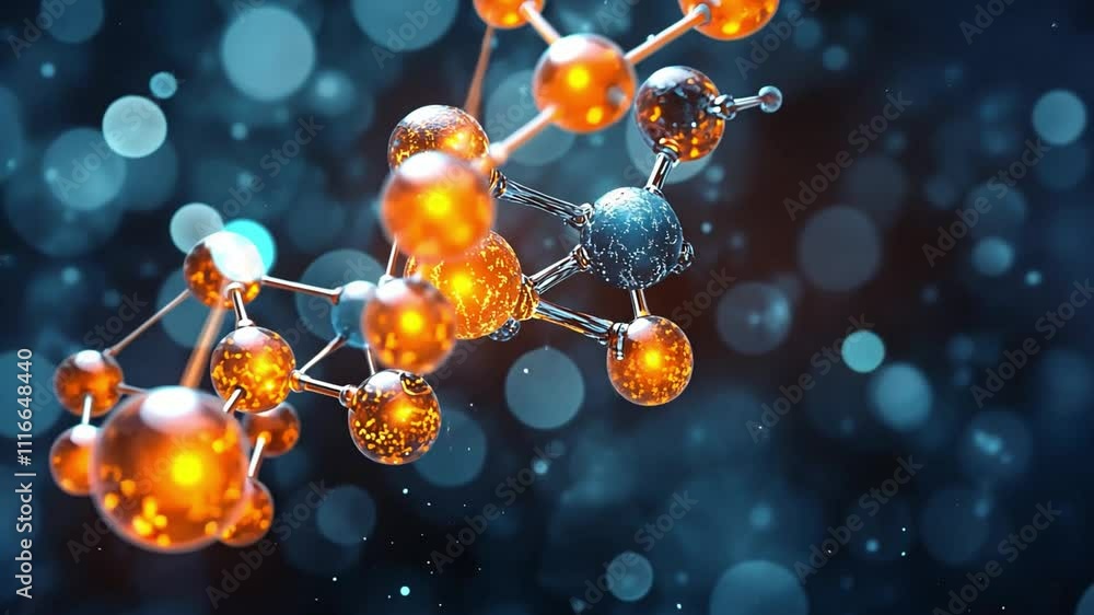 Poster dynamic representation of molecular structure illustrating intricate connections and details
