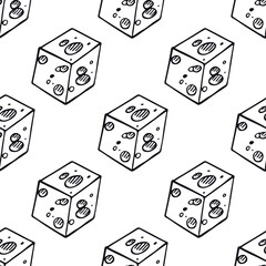 Seamless pattern with cheese doodle for decorative print, wrapping paper, greeting cards, wallpaper and fabric
