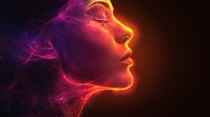 Fototapeta premium Neon glow vital sign visualization depicting critical airway management procedures severely ill patients under Emergency Medicine