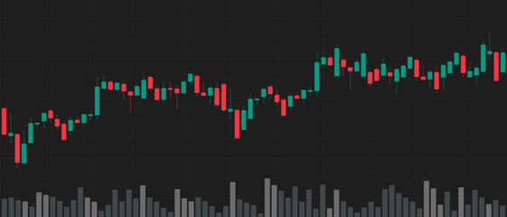 Fototapeta premium Stock market crypto Candlestick pattern in forex or stock market in green and red colors. Vector illustration