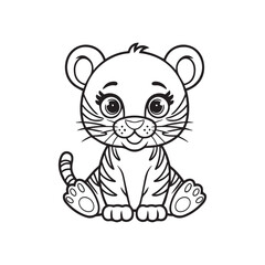 Fototapeta premium Cute baby tiger vector art illustration