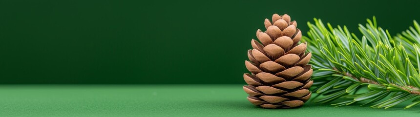 Fototapeta premium Rustic Holiday Ornament Featuring Greenery, Pinecones, and Berries, Crafted for Your Tree.