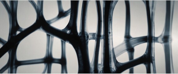 Abstract Network: Intricate grayscale image of interconnected lines and nodes, resembling a complex network or neural system.  Perfect for illustrating concepts of connection, technology.