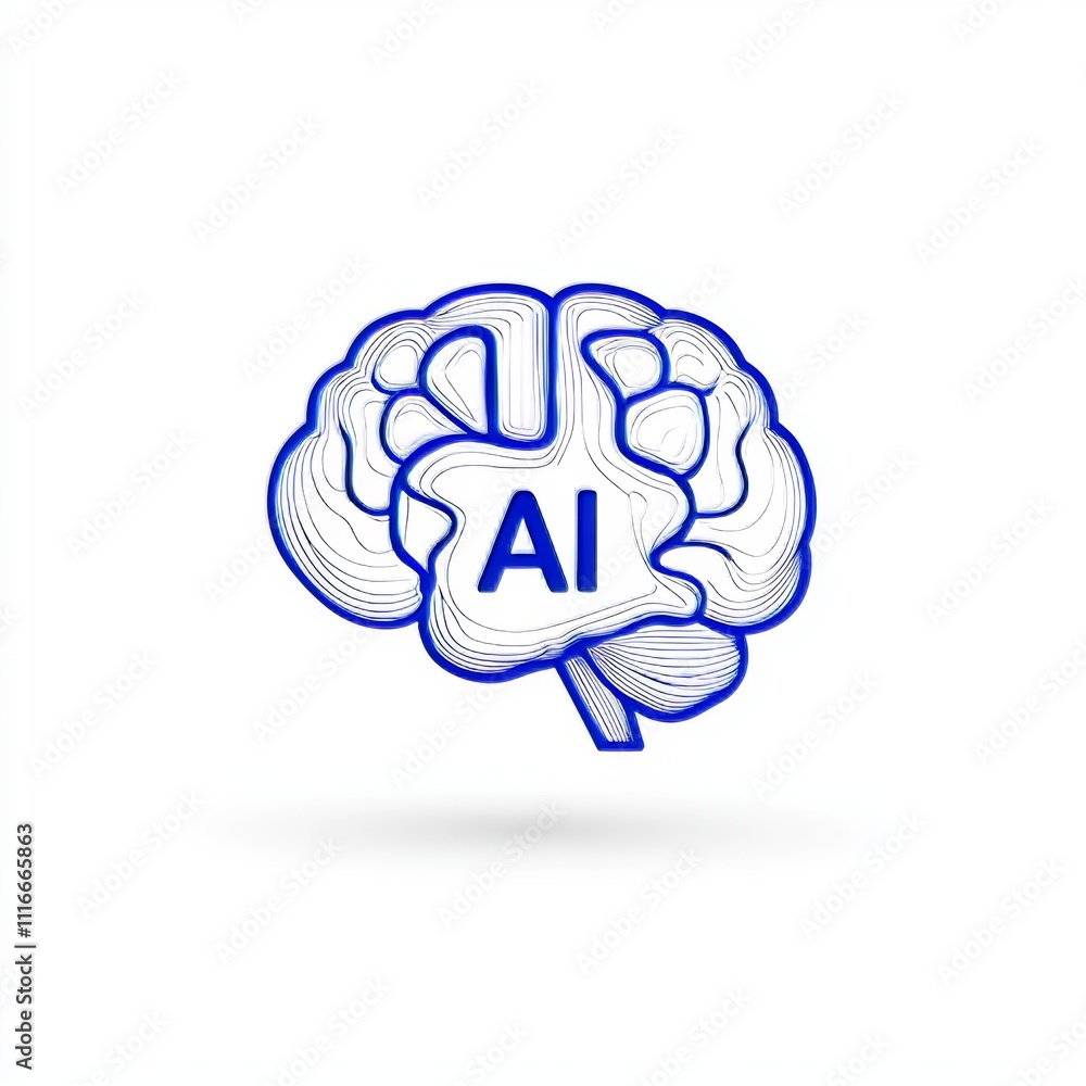 Aufkleber a 3d brain illustration with low polygons on a dark background for stock use.