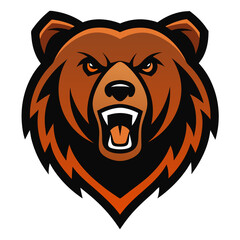 Grizzly Bear mascot logo vector illustration