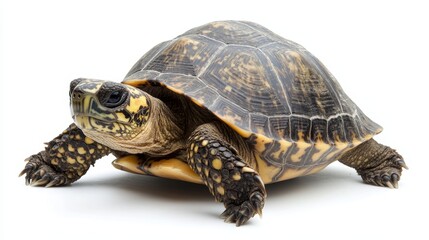 Obraz premium A Hawksbill turtle isolated on a white background.