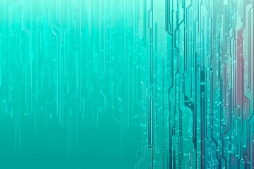 Fototapeta premium Futuristic vector illustration of a aqua circuit board with intricate digital tech elements, perfect for advanced technology backgrounds.
