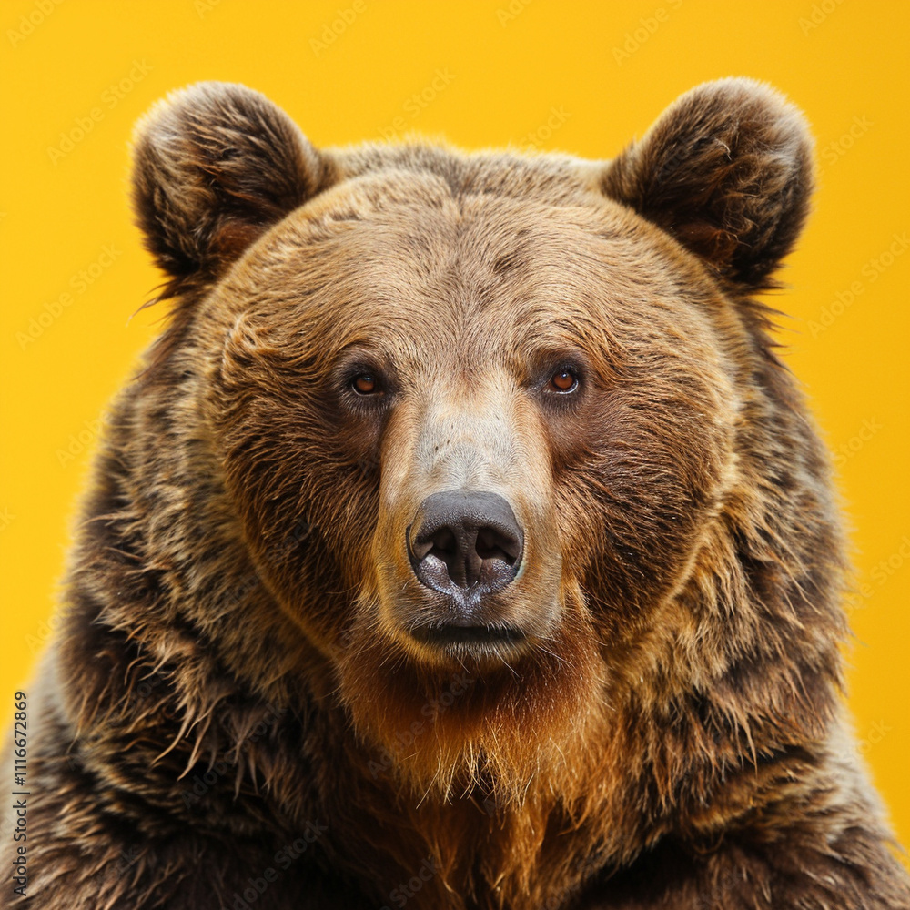 Wall mural Beautiful Brown Bear on a bright background