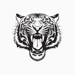 Tiger head silhouette vector