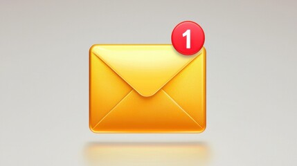 Notification of new message in a digital communication platform with an envelope icon