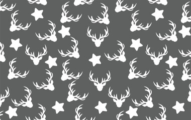 deer seamless pattern,merry Christmas concept