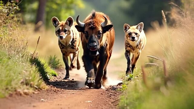 Playful Puppies Running in the Park