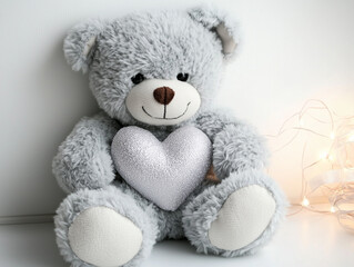 Obraz premium Adorable Teddy Bears with Heart-Shaped Accents for Valentine's Day or Gifts