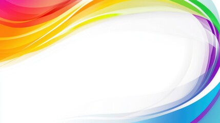 Vibrant rainbow wave abstract background with copy space.