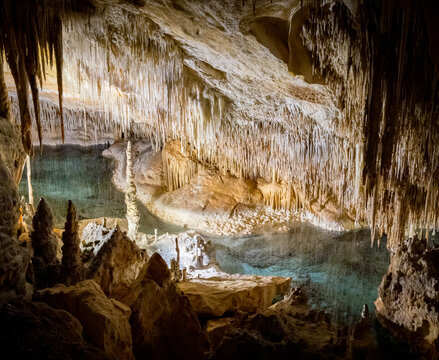 Stunning view in Cuevas del Drach, Mallorca, Manacor