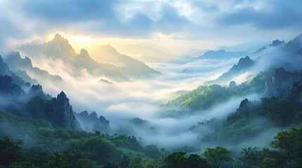 Fototapeta premium Fog Across Nature and Urban Life